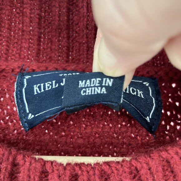 Kiel James Patrick Womens Red Sweater Dress Sz XL Cable Knit Pullover Wool Blend - Picture 10 of 16